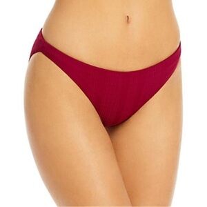 L*Space Camacho Ribbed Bikini Bottom in Cabernet size Large
